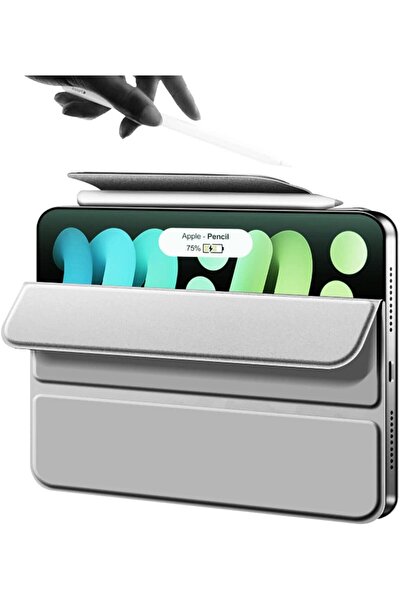 HYPHEN حافظة ذكية من الجلد الصناعي متوافقة مع iPad Mini - 8.3 بوصة وiPad Pensils |- رمادي