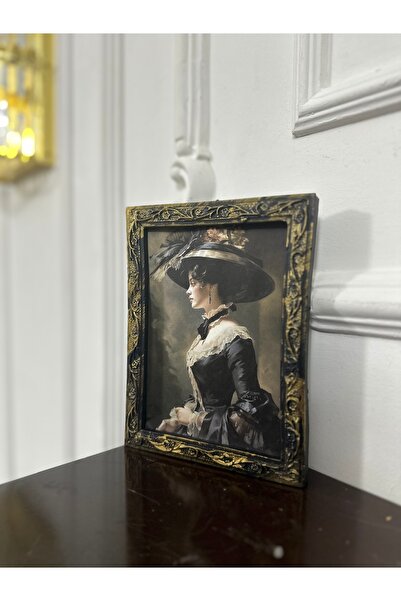 busraconcept Pictură decorativă în stil vintage realizată manual 20cm