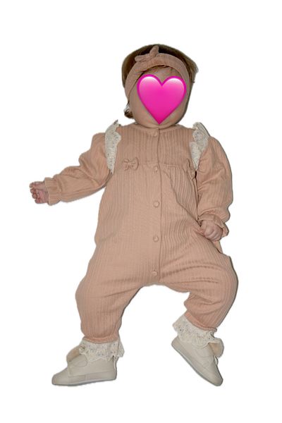 Baby Mizeyn Ruffled Front Buttoned Bandana Baby Girl Jumpsuit
