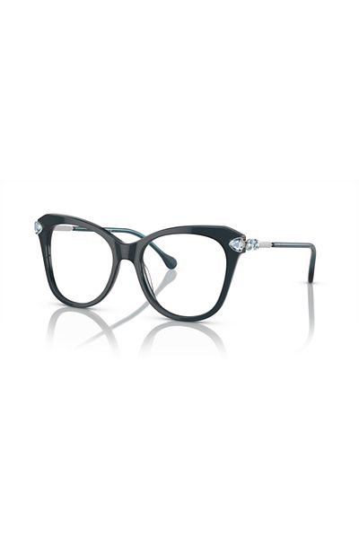 Swarovski Woman Irregular Eyeglasses- Sk 2012 - Lense Size:51mm - Blue Trasparent