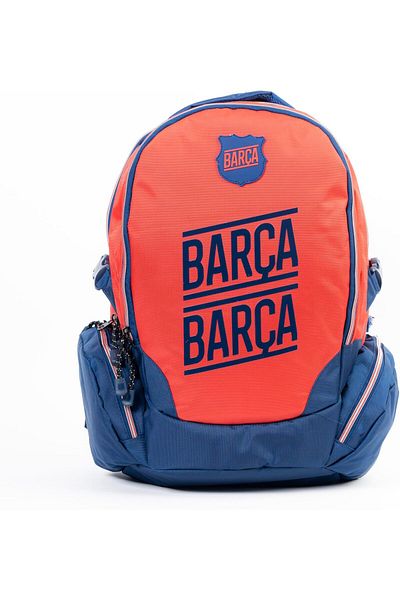 Barcelona FCB Barcelona Stylish Students Backpack with 3 Main Compartments and 2 Side Pockets, 18-Inch Size, B