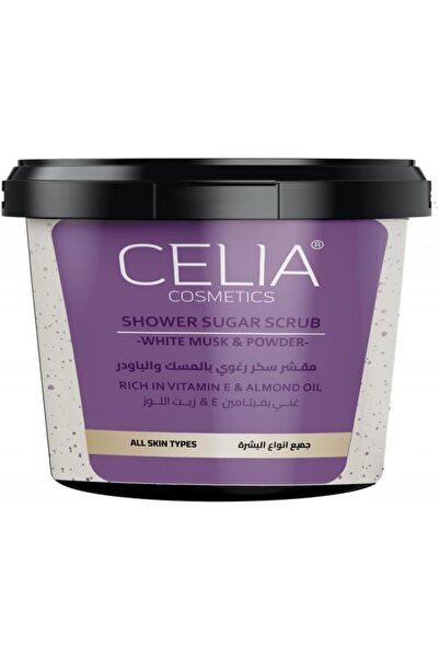 Celia مقشر الجسم الرغوي بالسكر والمسك الأبيض والبودرة، 600 غرام