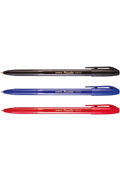 Zebra Piccolo Ballpen, 0.7 mm Nib Size, Red
