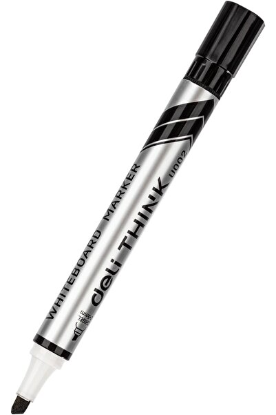 Deli Think 2-5mm Chisel Tip Dry Erase Markers 12 Pieces, Black