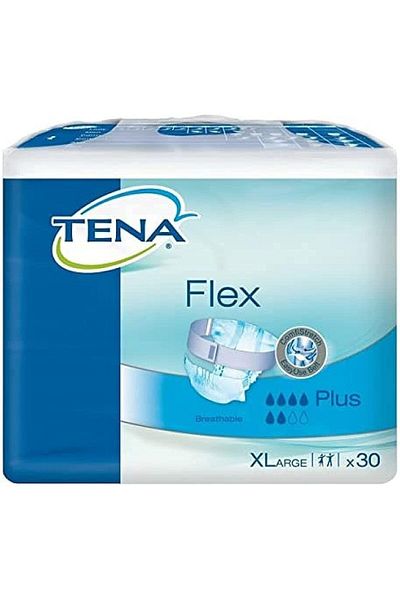 TENA Flex Plus , Incontinence Adult Diapers, Belted, Extra Large, 30 count
