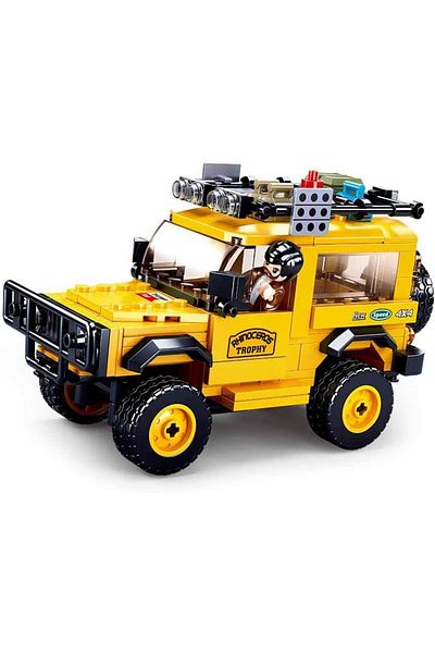 Sluban Model Bricks Series - Yellow Jeep Building Blocks with Mini Figures - For Children 12 Years a
