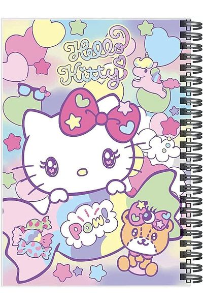 Rainbow Max دفتر ملاحظات حلزوني من Hello Kitty B5، دفتر رسم سلكي مسطر، دفتر ملاحظات يوميات مخطط للمذكرات