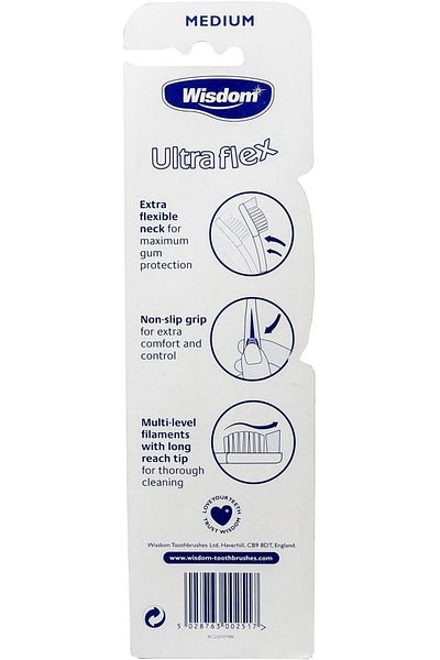 WISDOM Ultra Flex Tooth Brush 2-Pieces, Medium