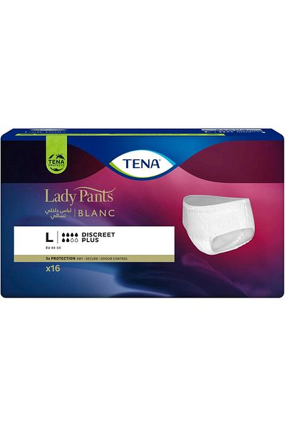 TENA Lady Pants, Discreet Plus, Large, 16 Count