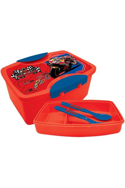 Generic Bake Master Plastic Lunch Box with Fork and Spoon, Red