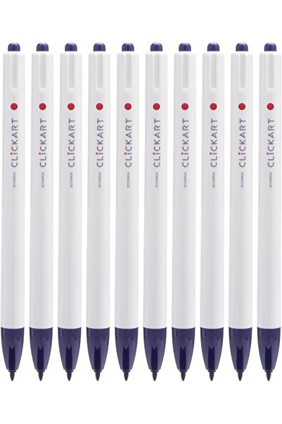 Zebra Clickart Knock Water-Based Marker Pen 10-Piece Pack, Blue/Black