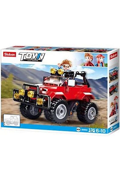 Sluban Town Series - Red SUV Building Set With Figur - 135Pcs