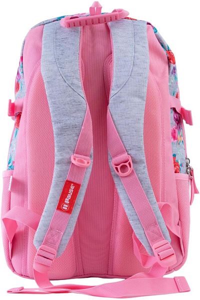 Pause Stylish Students Backpack, 17.5 Inch Size, Pink/Gray