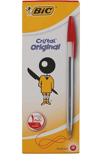 Bic Ballpoint Pen 10-Pieces, Red
