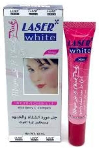 LASER WHITE جل الشفاه والخدود السحري الوردي 15 مل