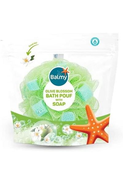 Balmy OLIVE BLOSSOM BATH SPONGE WITH SOAP PEBBLES 23.2G /0.82 0Z
