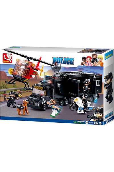 Sluban Police Series - Mobile Control Centre of the Riot Police Building Set 540 PCS with 5 Mini Fig