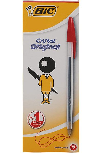 Bic Ballpoint Pen 10-Pieces, Red