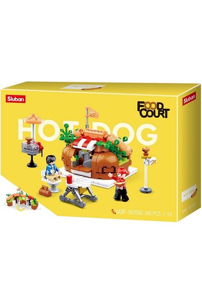 Sluban Food Court Series - Hot Dog House Building Blocks 345 PCS With 2 Mini Figures - For Age 7+ Ye
