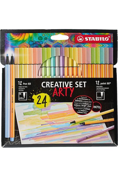 Stabilo Point 88 Arty Card Pastel 24 Color Fineliner Pen 6-Pieces