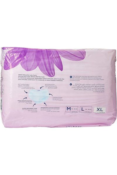 TENA Lady Pants, Disceet Plus, Extra Large, white, 14 Count