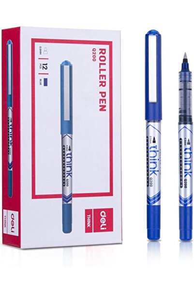 Deli قلم حبر جاف ناعم غير سام EQ20030 برأس 0.5 مم للطلاب/المكتب/المنزل (أزرق) - علبة من قطعة واحدة