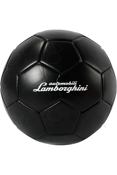 Lamborghini Soccer Ball Size 5 with Geometric Inscriptions - Machine-Stitched Construction, PVC Mate