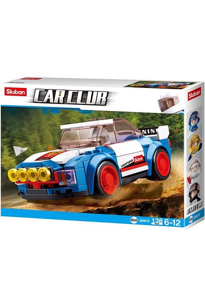 Sluban Car Club Series - Blue Racing Car (Rally Car) Building Blocks 156 PCS with Mini Figurese - Fo