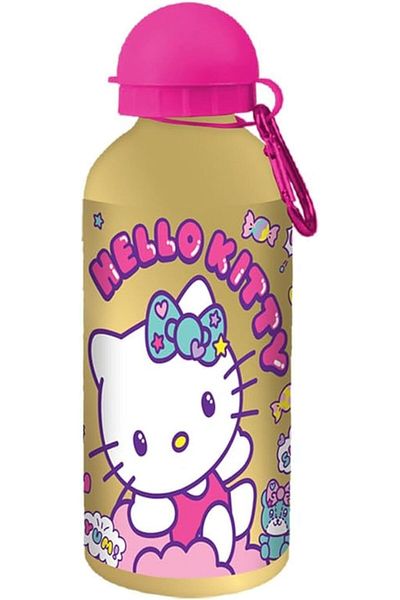 Hello Kitty Hellokitty Aluminum Water Bottle for Kids, 600 ml Capacity, Gold