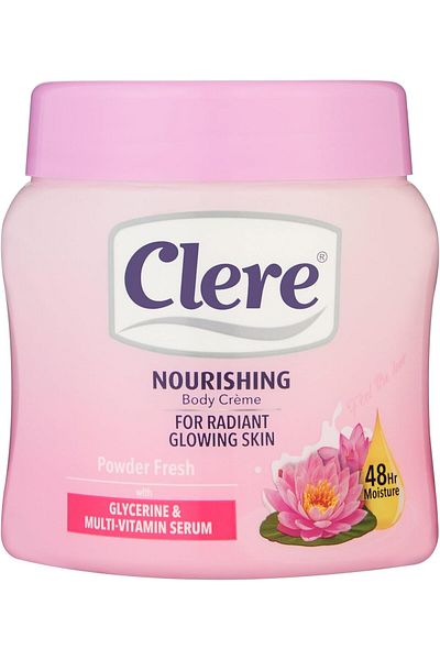 Clere powder fresh body cream for women, 500 ml