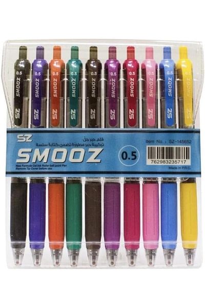 SMOOZ قلم حبر جل 0.7 مم 10 ألوان
