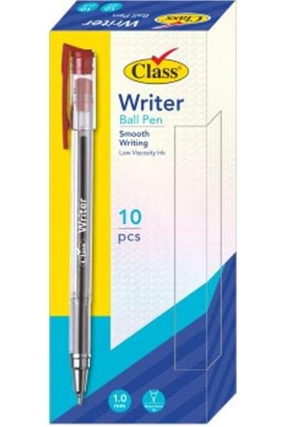Class Writer Ink Ball Pen - 10 Piece/box, Red