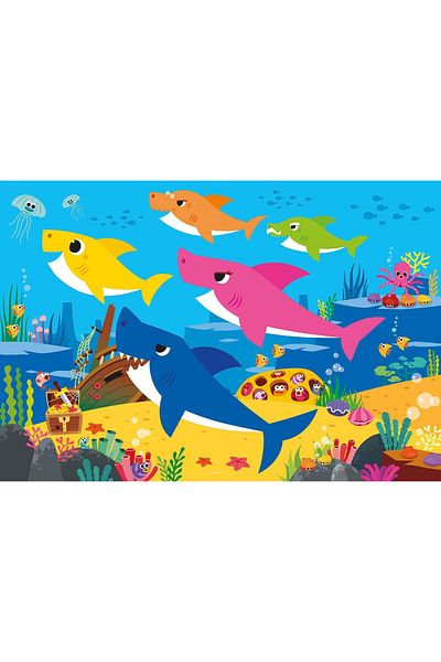 CLEMENTONI 23751 Baby Shark Supercolor Puzzle of 104 Maxi Pieces, Multi-Coloured