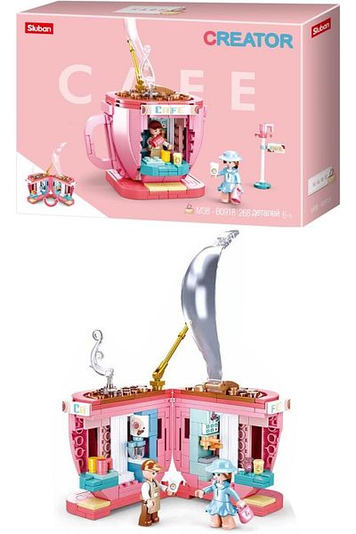 Sluban Creator Series - Cafe Building Set 268 Pcs - Pink