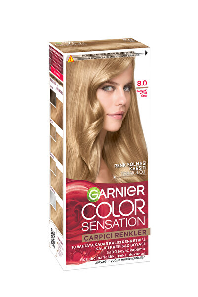 Garnier Çarpıcı Renkler, 8.0 Parlak Koyu Sarı, Kalıcı Krem Saç Boyası, Demikit