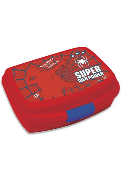 Generic صندوق غداء بلاستيكي للأطفال من سوبر ويب باور، أحمر