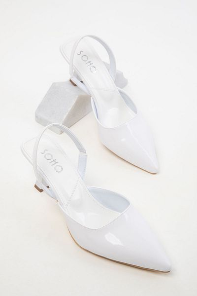 SOHO Weiße Lackleder Damen Klassische Schuhe mit Absatz 20430