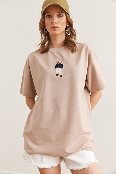 Olalook Μπλουζάκι με 2 κλωστές με κέντημα αρκουδάκι TSH- 19000845