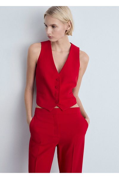MANGO Woman Waistcoat Iguana