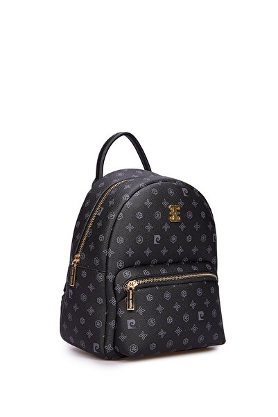 Pierre Cardin Black Monogram Women's Backpack 05Po25Y1888