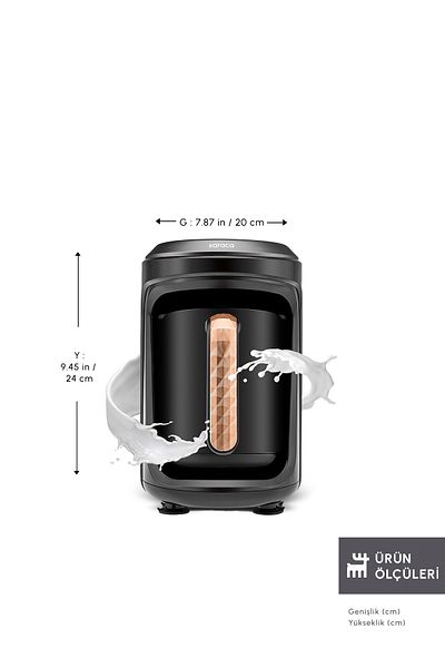 Karaca 5 Cup Capacity Milk Beverage Preparation Turquoise Machine - Memory Hüps Quartz, Black Multiple