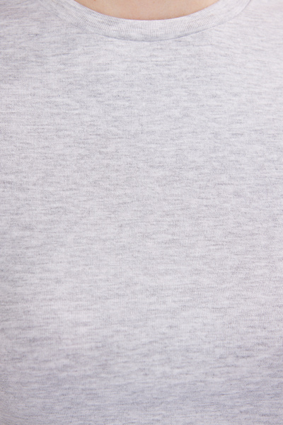 Trendyol Collection Gray Melange Rib Fitted/Fitted Stretch Knitted T-Shirt Twoss25Ts00186