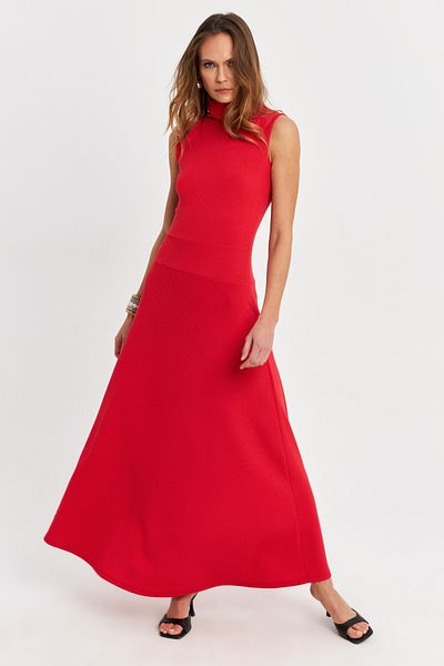 Cool & Sexy Women's Red Basic Maxi Dress Tf29
