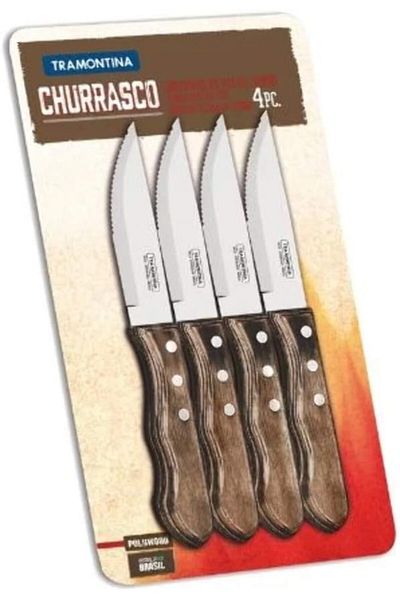 TRAMONTINA Since 1911, Made In Brazil - Jumbo 4 Pieces Steak Kinife Set With Stainless Steel Blade