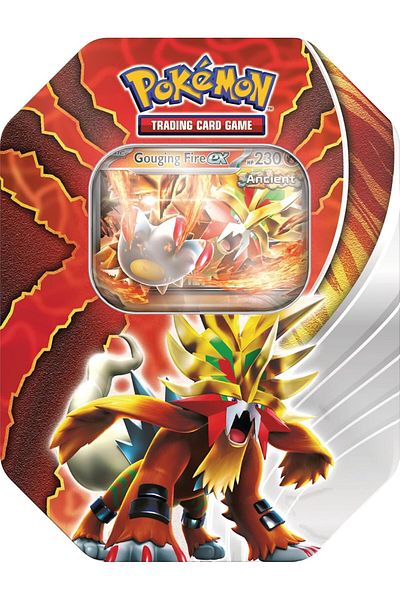 Pokemon TCG: Paradox Destinies Tin - Gouging Fire ex (بطاقة ترويجية واحدة من Foil و4 حزم معززة)