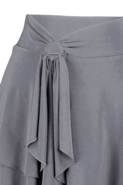 Trendyol Collection Fusta tricotată flexibilă, deschisă, antracit, cu volan, TWOAW24ET00214