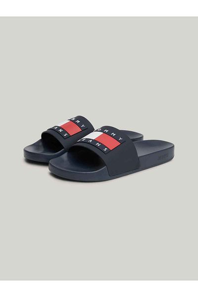 Tommy Hilfiger Men's Navy Blue Beach Slippers - Tommy Jeans Pool Slide Ess