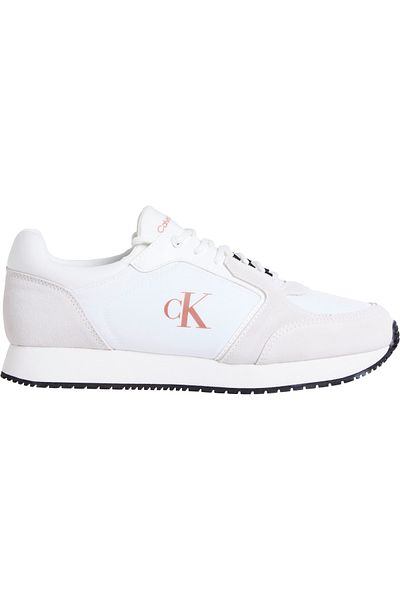 Calvin Klein Pánské tenisky s vysokou podrážkou - kožená bílo-červená barva