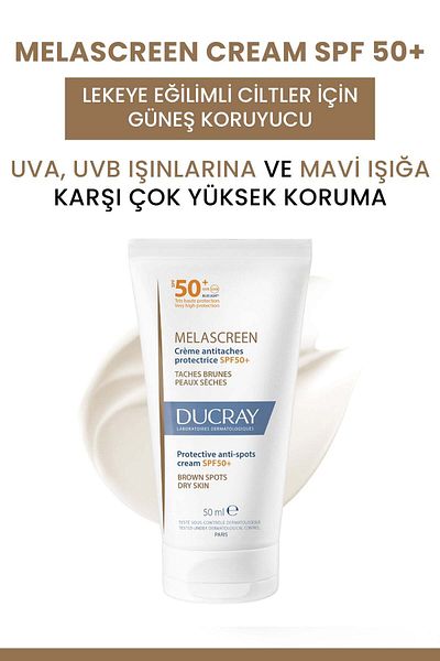 Ducray Melascreen Cream SPF50+ - 50 ml Sunscreen for Dry and Blemish Prone Skin
