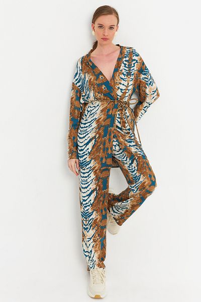 Cool & Modest Women's Ecru-Blue Bottom Top Set Mgç202